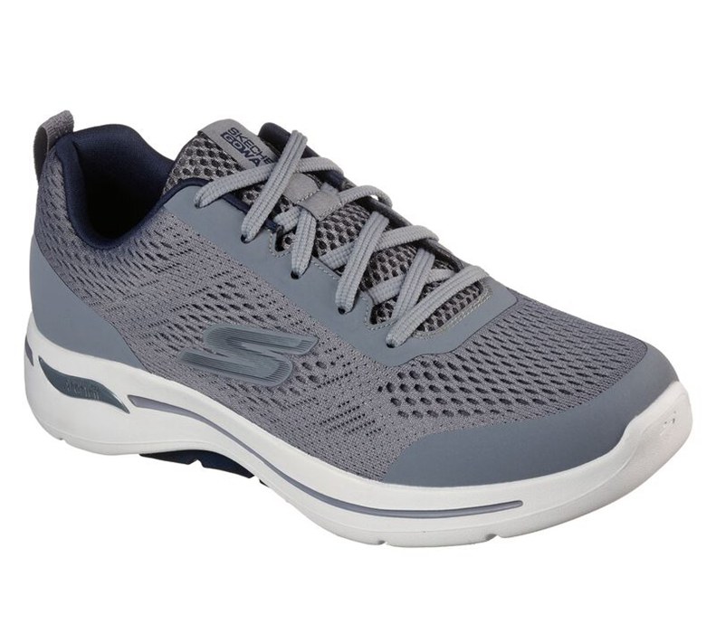 Skechers Gowalk Arch Fit - Idyllic - Mens Sneakers Grey/Navy [AU-IW2712]